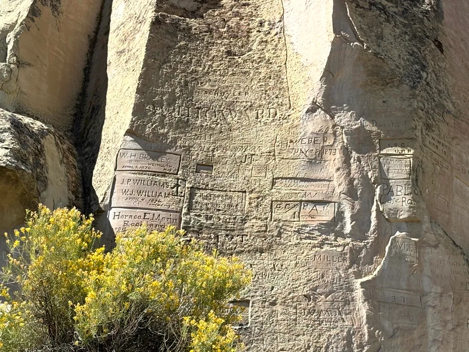 Photograph of American Carvings at El Morro National Monument, New Mexico.