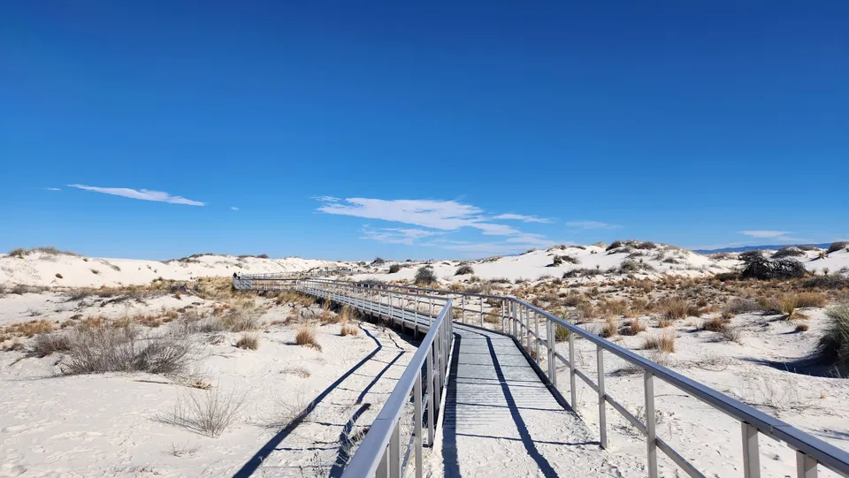 Photograph of Board Walk at White Sands National Park, New Mexico.