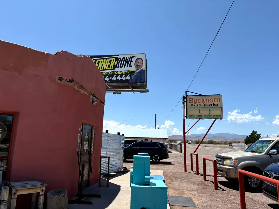 Photograph of Buckhorn at Dueling Green Chile Burgers, New Mexico.