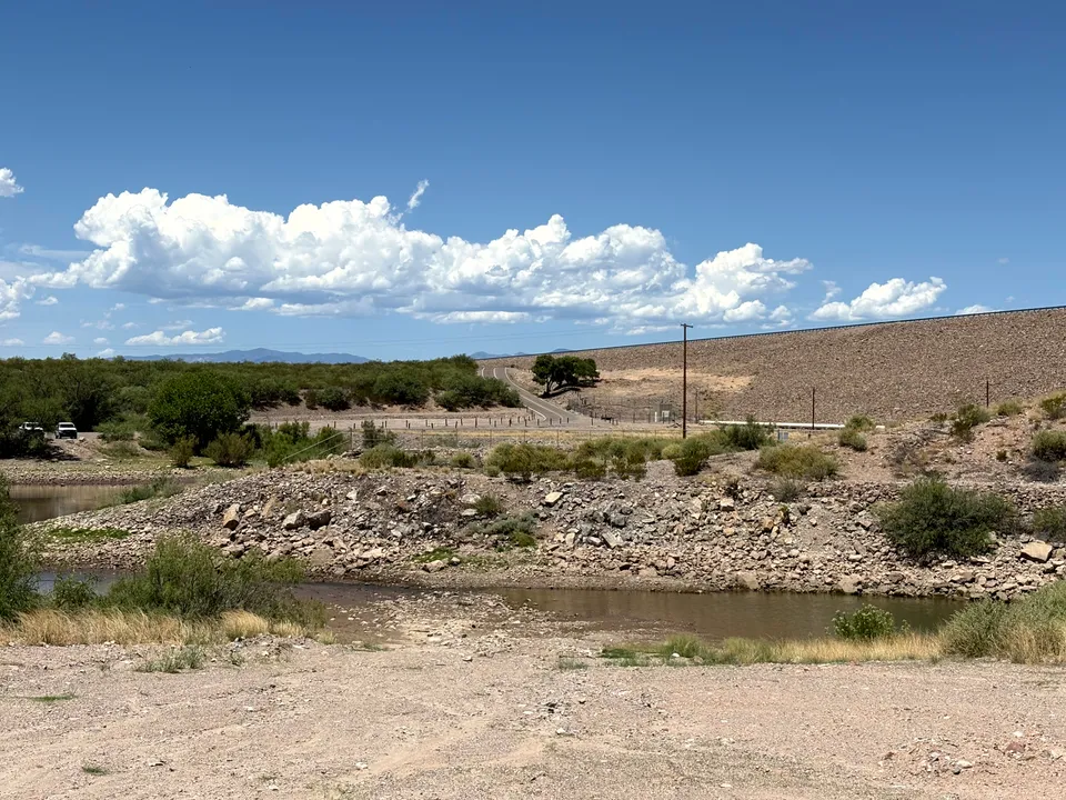 Photograph of Camp at Percha Dam State Park, New Mexico.