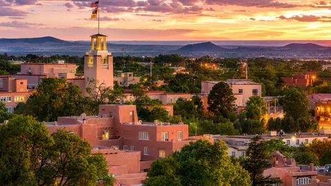 Adobe buildings in downtown Santa Fe