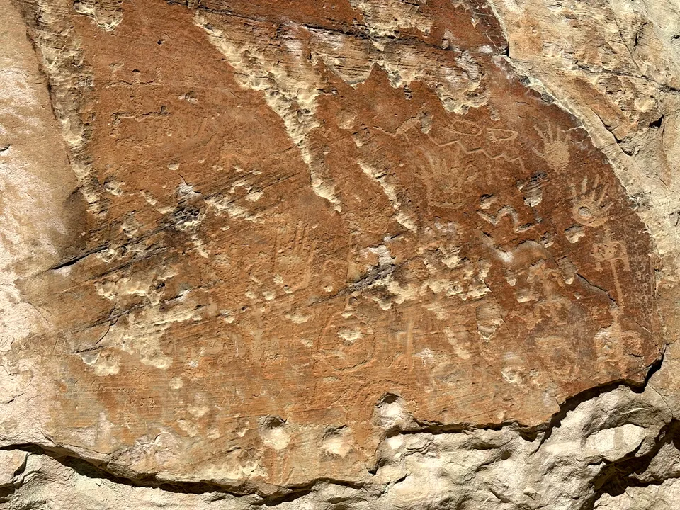 Photograph of Petroglyphs at El Morro National Monument, New Mexico.