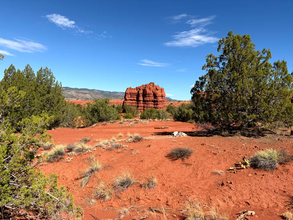 Layered red rock formations in Walatowa Slot Canyon