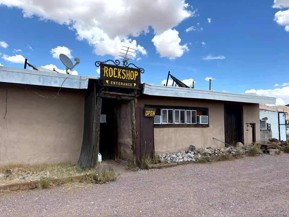 Rock shop near the entrance of Rockhound State Park