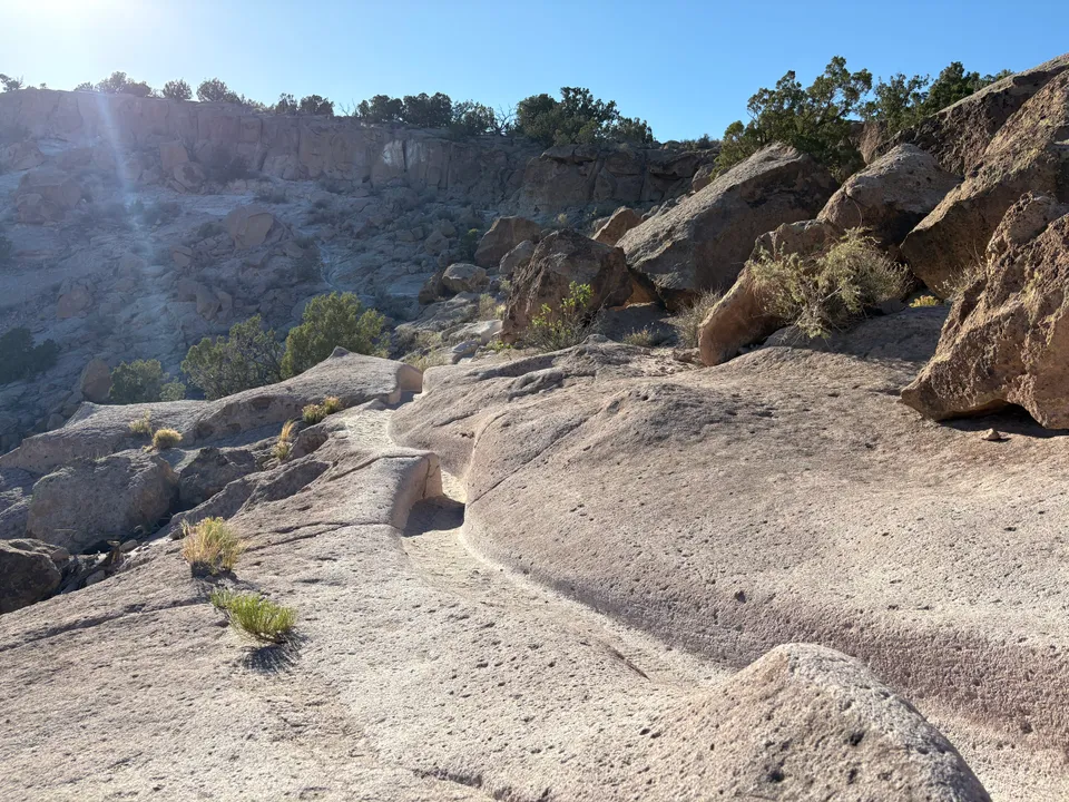 Photograph of Tsankawi Path at Tsankawi Prehistoric Site, New Mexico.