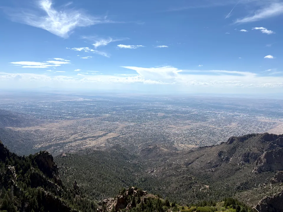The Sandia Mountains rising above Albuquerque