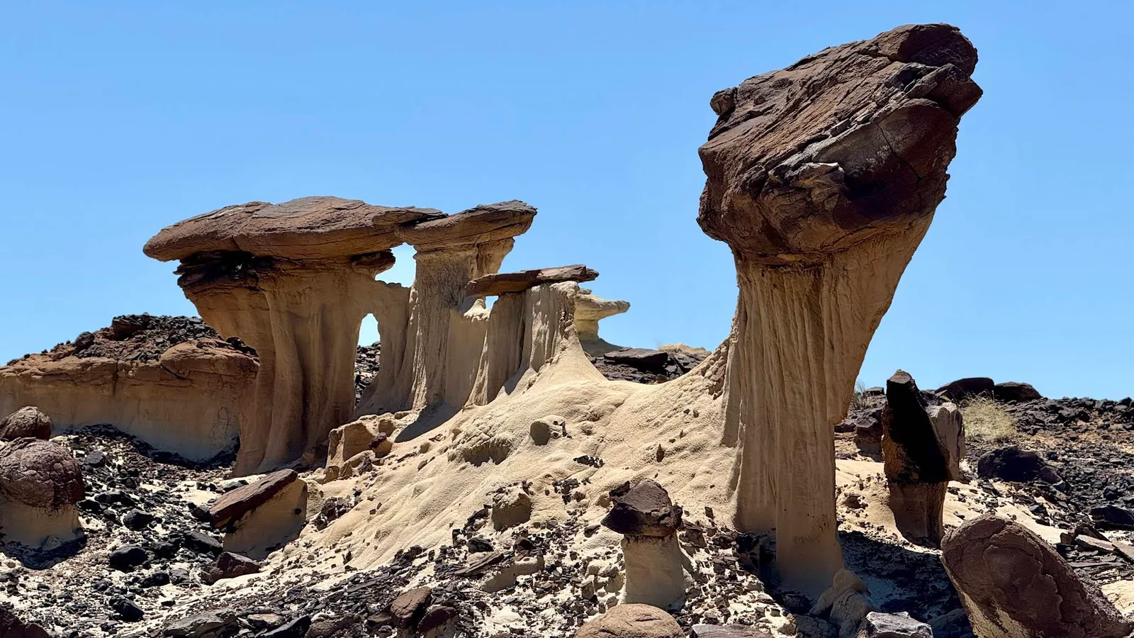 Scenic view of Bisti Badlands