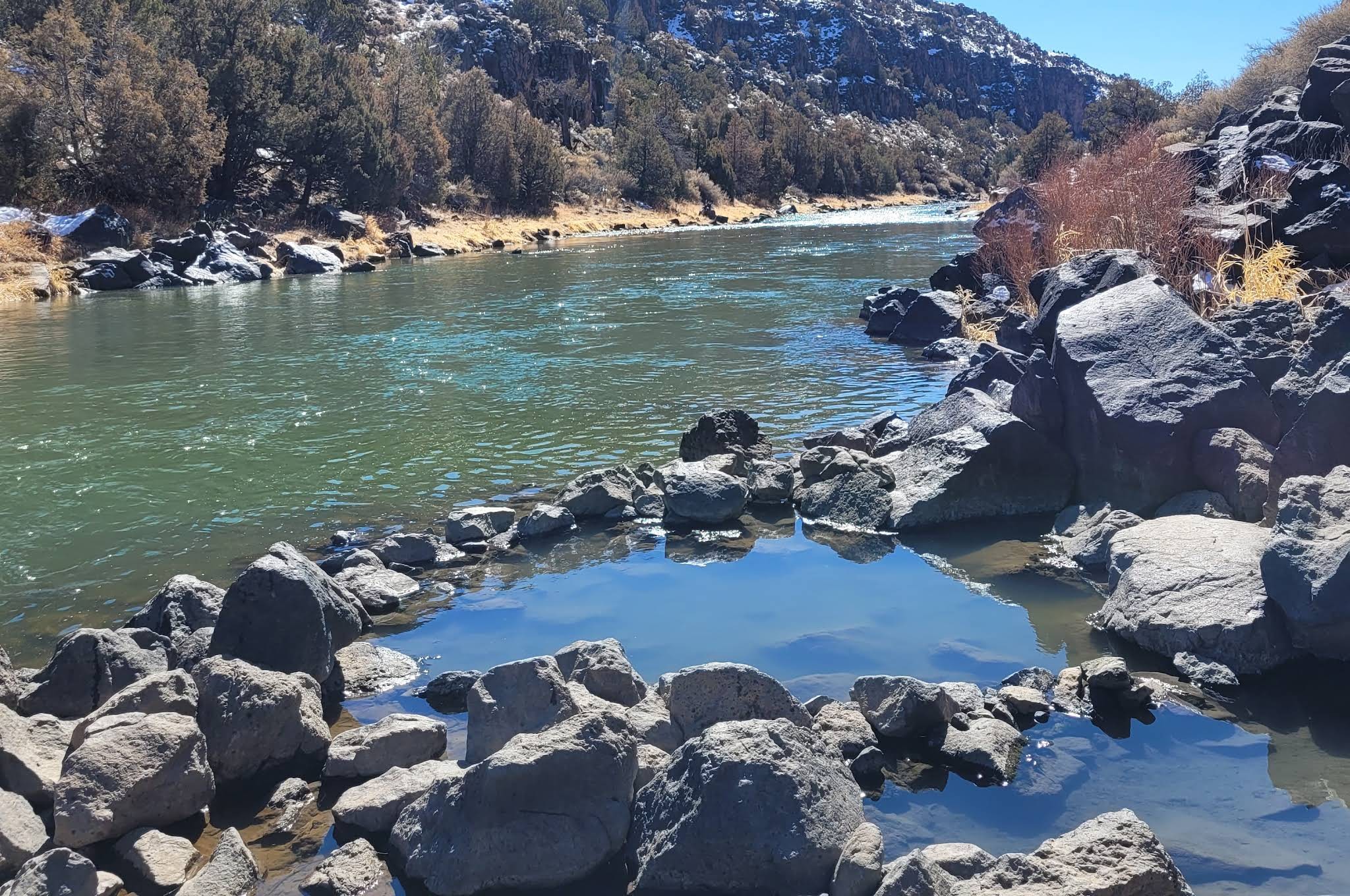 Scenic view of Black Rock Hot Springs