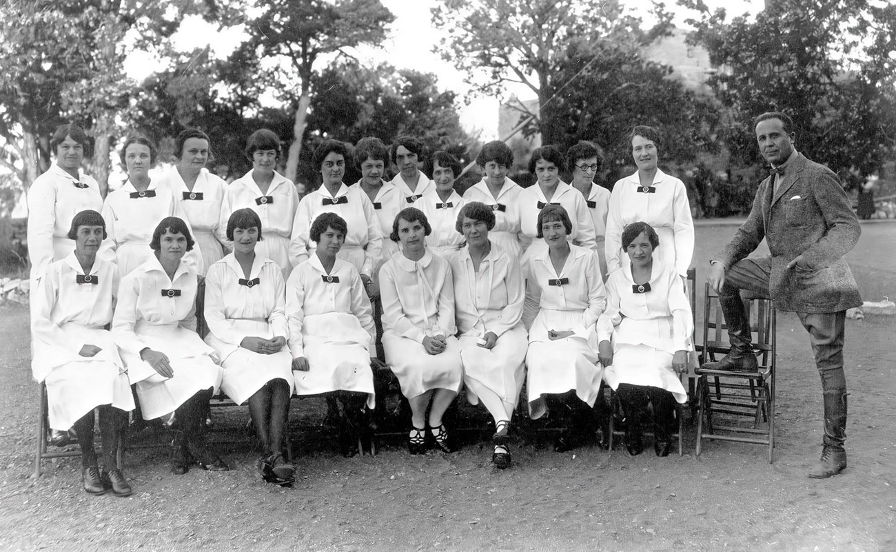 Photo of 20 El Tovar (Grand Canyon) Harvey Girls in evening uniform