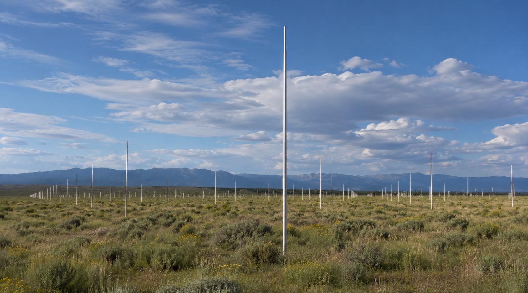 Scenic view of The Lightning Field