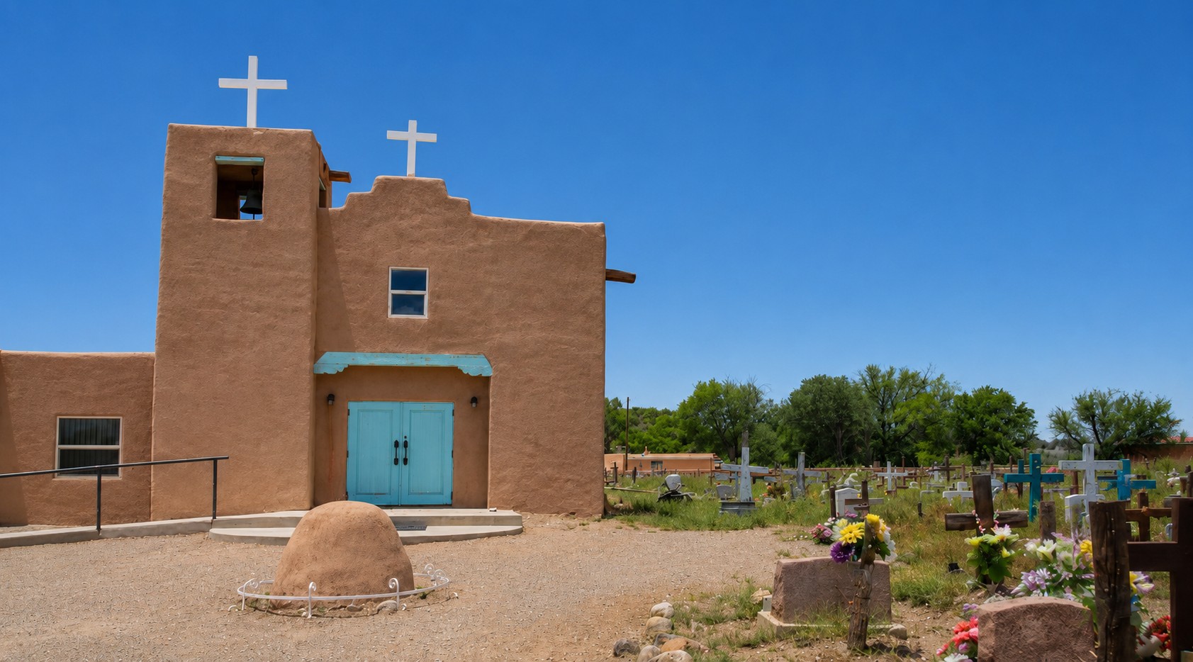 Scenic view of Santa Clara Pueblo