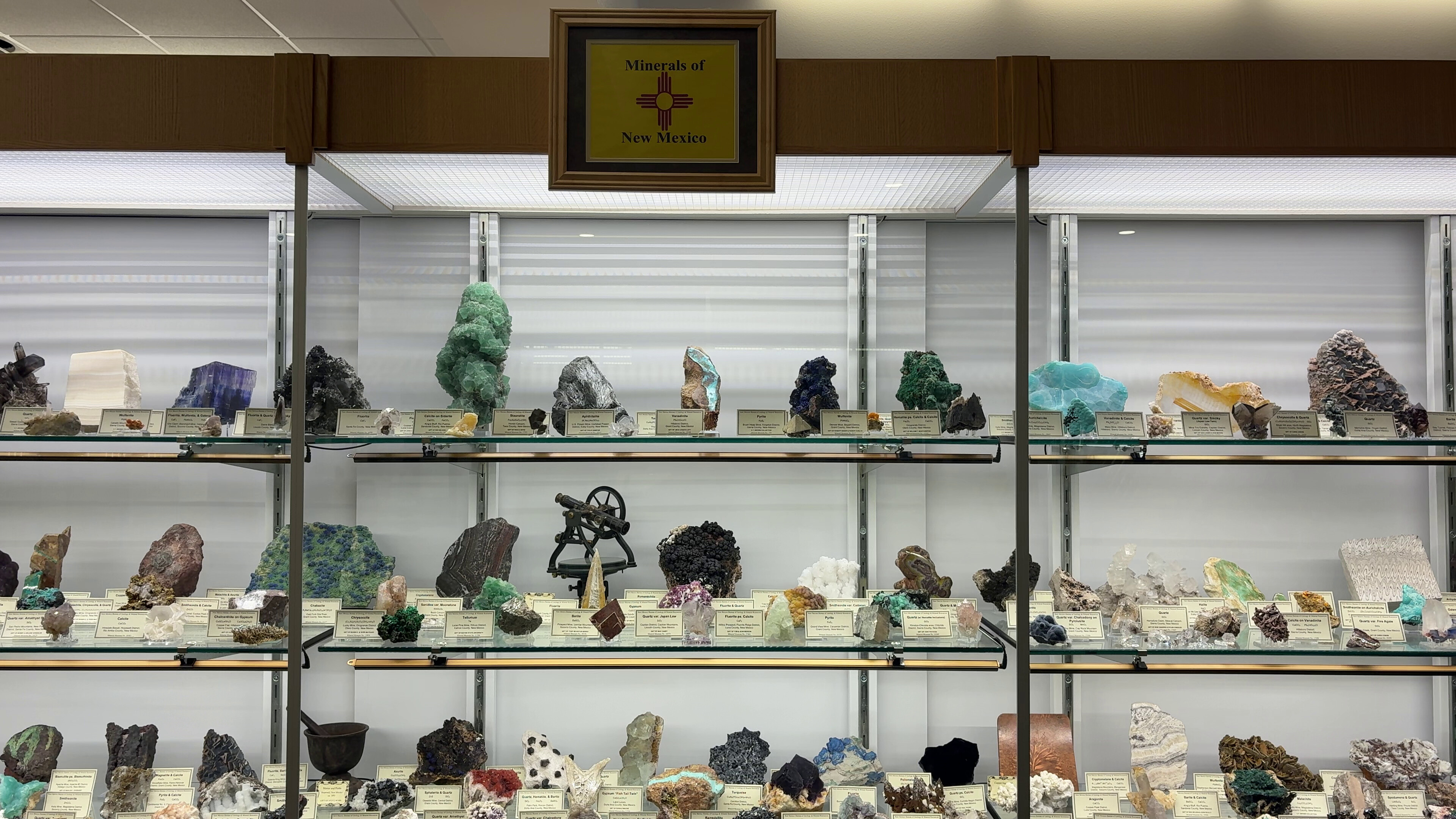 Rock displays at the New Mexico Tech Mineral Museum